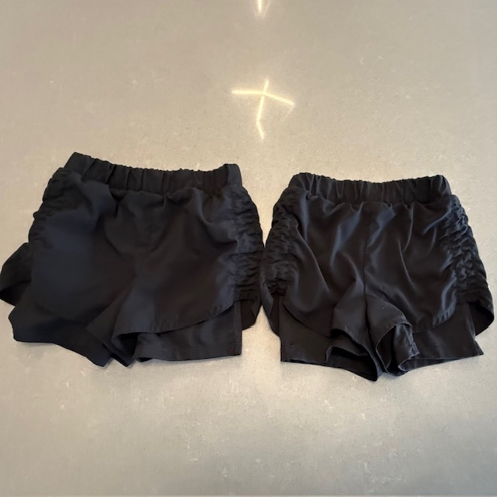 2 Pair Girl XS (5) Old Navy Inner Lined Layer So Dry Cool Black Shorts EUC